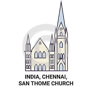 India, Chennai, San Thome Church travel landmark vector illustration photo