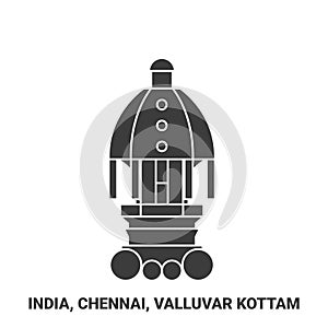 India, Chennai, Valluvar Kottam travel landmark vector illustration photo