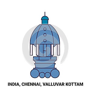 India, Chennai, Valluvar Kottam travel landmark vector illustration photo