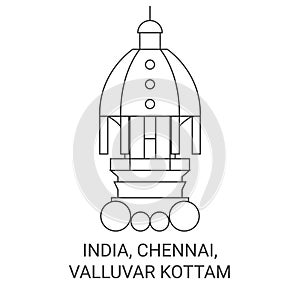 India, Chennai, Valluvar Kottam travel landmark vector illustration photo