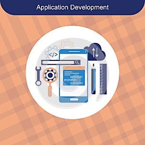 Mobile App Development Icon stock illustration