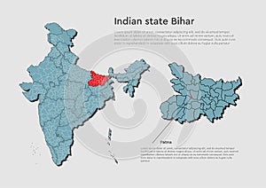 India country map Bihar state template concept