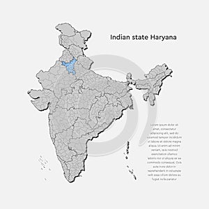 India country map, Haryana state template concept