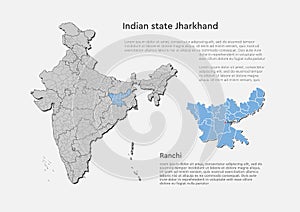 India country map and Jharkhand state template