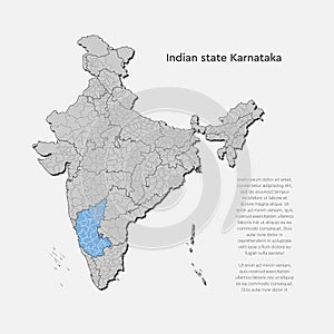 India country map and Karnataka state template