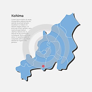 India country map and Nagaland state template