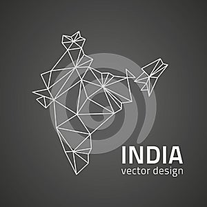 India dark vector contour triangle perspective map