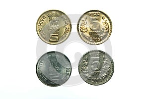 India five rupee coins
