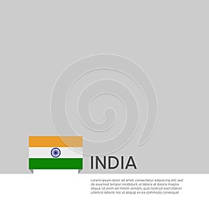 India flag background. State patriotic indian banner, cover. Document template with india flag on white background. National