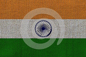 India flag on the background texture. Concept for designer solutions