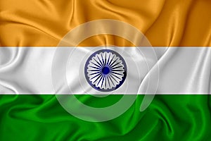 India flag on the background texture. Concept for designer solutions