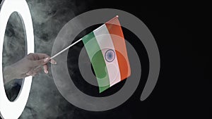 india flag patriotic symbol hand tricolor on black