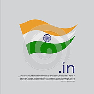 India flag. Stripes colors of the indian flag on a white background. Vector design national poster with in domain, place for text