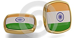 India flag symbol isolated on white background. 3D illustration.