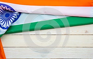 India Flag on wood texture background concept for 15 august independence day wallpaper, Happy 26 january republic day Banner