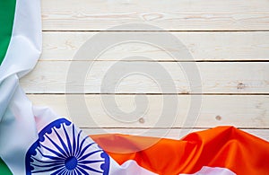 India Flag on wood texture background concept for 15 august independence day wallpaper, Happy 26 january republic day Banner