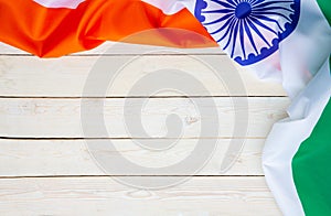 India Flag on wood texture background concept for 15 august independence day wallpaper, Happy 26 january republic day Banner