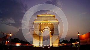 India Gate at night