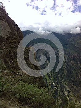 India, Himachal pradesh, kinnour, suicide point, Scene of Kinnar Kailash.