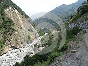 India himanchal pradesh Ravi river Extreme water flow