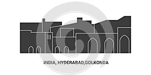 India, Hyderabad, Golkonda, travel landmark vector illustration photo