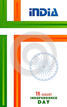 India independence Day, 15 of August on color background