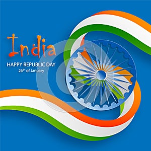 India independence Day, 15 of August on color background