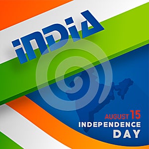India independence Day, 15 of August on color background