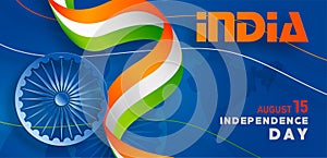 India independence Day, 15 of August on color background