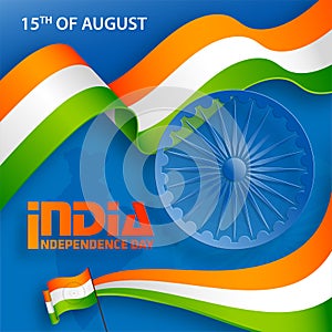 India independence Day, 15 of August on color background