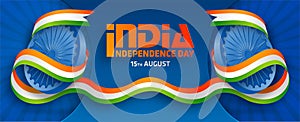 India independence Day, 15 of August on color background