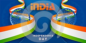 India independence Day, 15 of August on color background