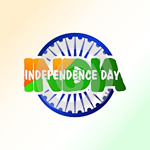 India independence day greeting. symbol and flag color on text.