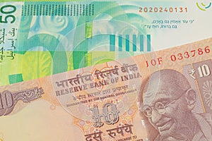 India, Indian, New Delhi, rupee, orange, ten, Ocean, INR, money, currency, mint, mints, change, small, monies, currencies, close, photo