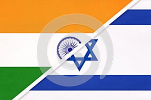 India and Israel, symbol of national flags from textile