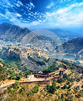 India Jaipur Amber fort in Rajasthan