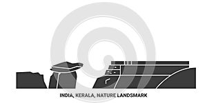 India, Kerala, Travels Landsmark travel landmark vector illustration
