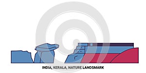 India, Kerala, Travels Landsmark travel landmark vector illustration