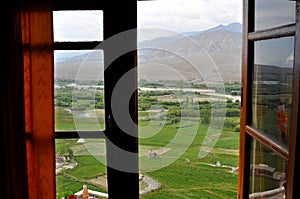 India - Ladakh landscape from a window