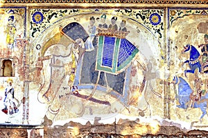 India, Mandawa: colourful frescoes photo