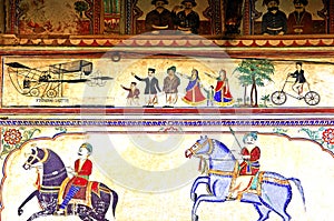 India, Mandawa: colourful frescoes photo