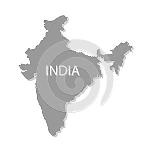 India map correct size white background vector