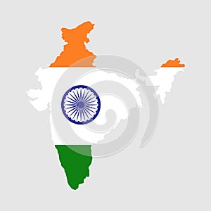 India map correct size white background vector