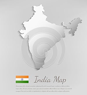 India map with shadow effect. Vector