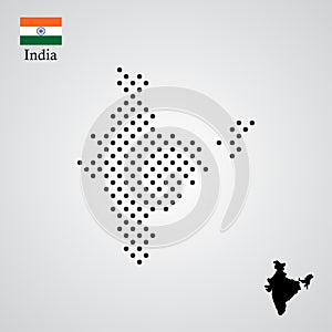 India map silhouette halftone style
