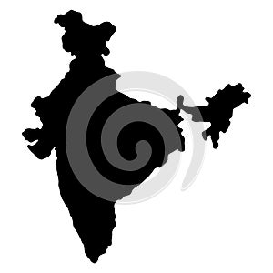 India map silhouette vector illustration