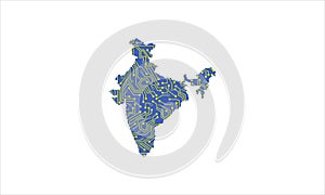 India map electronic circut tech networking icon logo design illustration photo