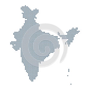 India Map - Vector Pixel Solid Contour