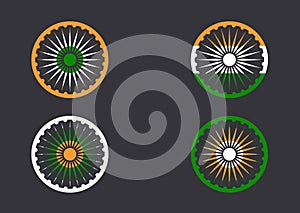 India national symbol on flag isolated vector in official colors