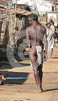 India, Orissa tribal man